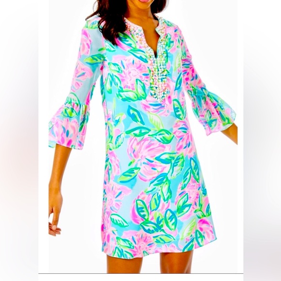 Lilly Pulitzer Blue and Pink Resort Sundress - Picture 1 of 10